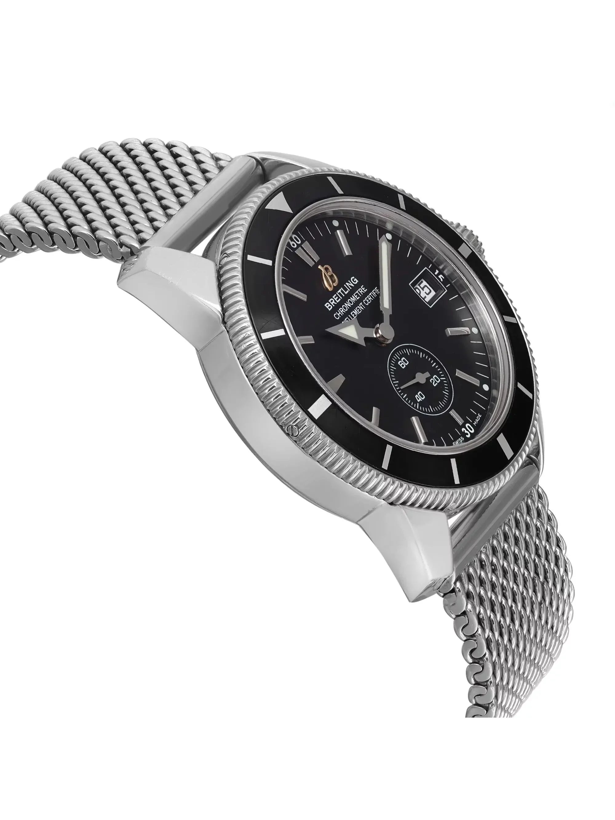 Dial Heritage SuperOcean 38mm Steel A3732024-B869SS Watch Mens Breitling Black