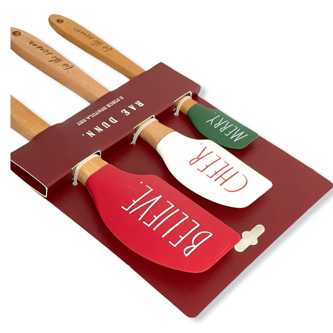 LL Set Dunn 3 Silicone Wood Letter Spatula Rae with Hard Pc. Handles Spatula