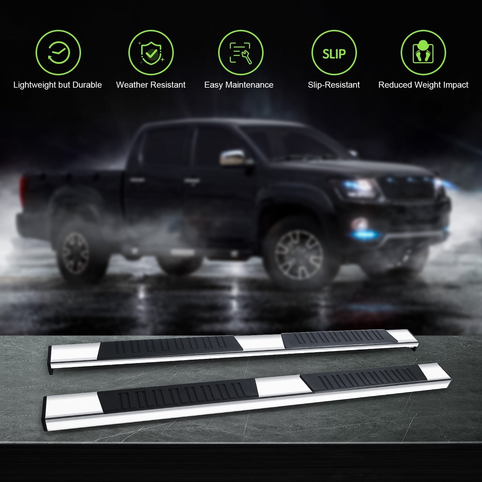 Not Ram Classic) 1500 1500 ONINE Running Side 2019-2024 (Do Body Cab New Ram Aluminum 6 Fit Inch Polished Dodge bar 2019-2023 Crew Fit Step Chrome Custom Nerf Boards