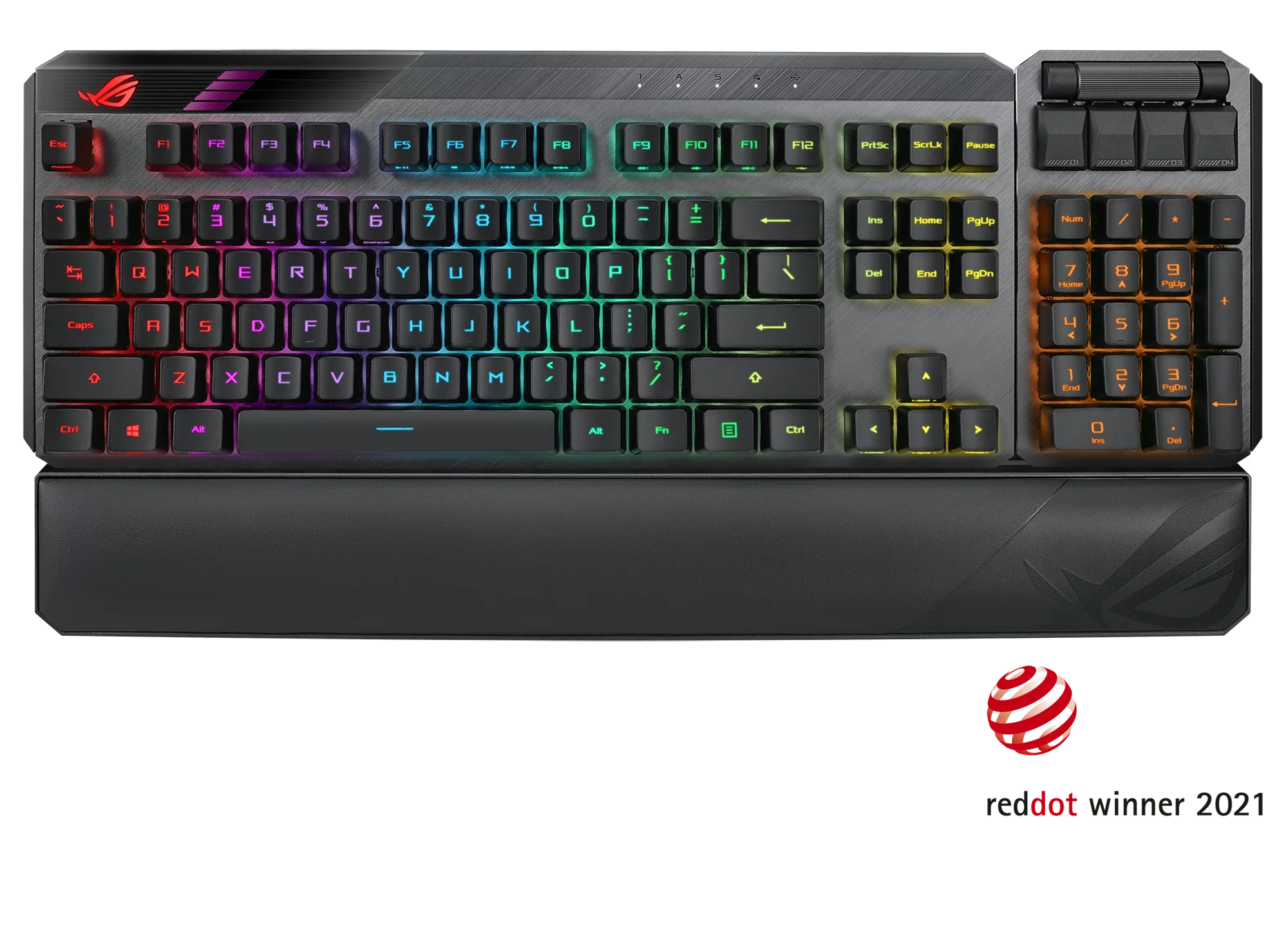 Modular ROG Switches, ROG II numpad detachable Blue & RX wrist Keyboard Wireless ASUS rest with Mechanical MA02 Gaming Claymore