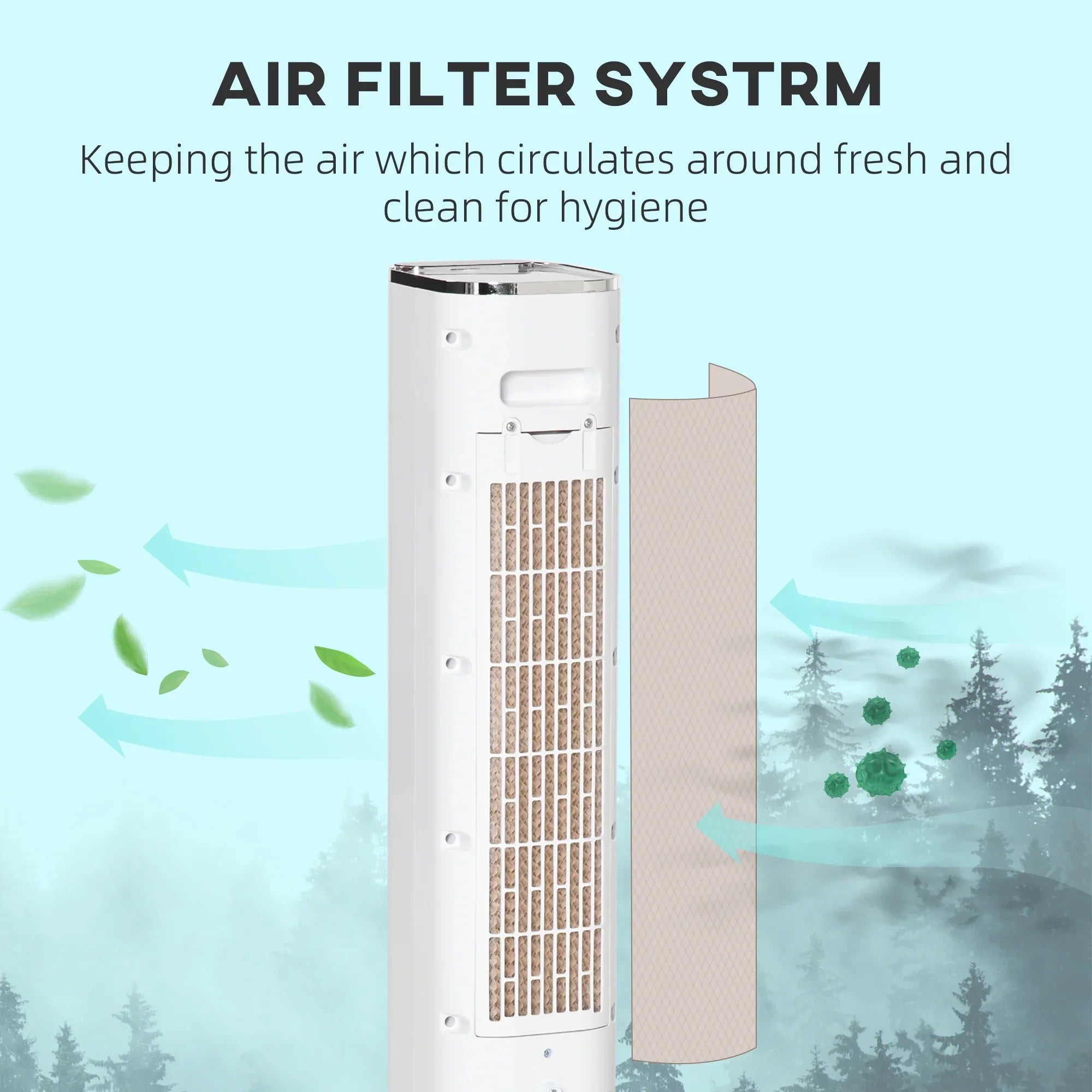 Air with HOMCOM White Oscillating, Evaporative Remote, Tank, Ice Cooler, LED 1.6 Cooling liquid Humidifier 42" and Gal Fan 3-In-1 Display, Timer, Portable
