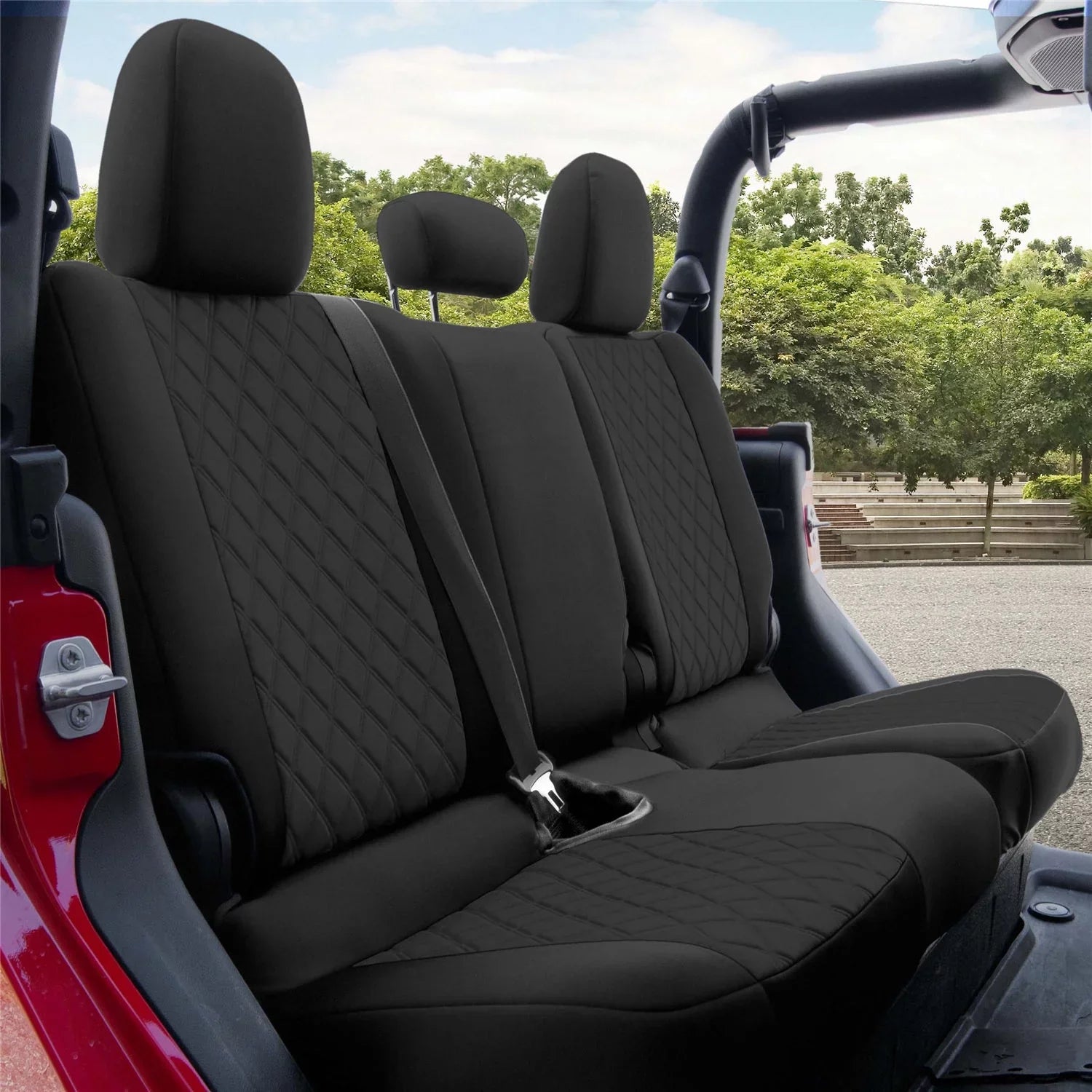 Neoprene Custom 2020-2024 with FH Fit Freshener for Rear Air Car Jeep Group Set Seat Covers Gladiator, Black