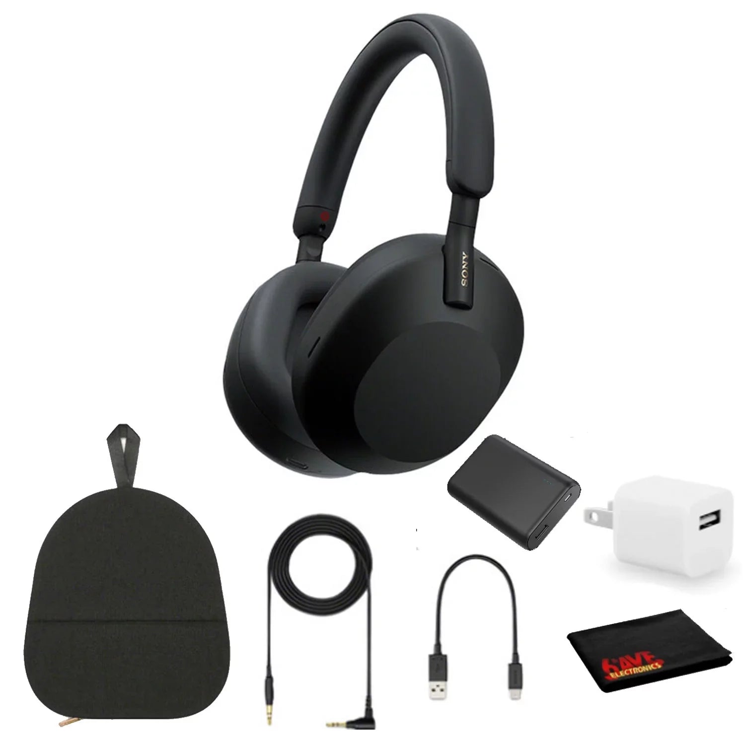 Hands-Free 30 Over-Ear Control Charger Alexa WH-1000XM5 Headphones with Time, Charging Kit Calling, Wireless Voice Cube (Black), Hours Playback - Noise-Canceling Portable and