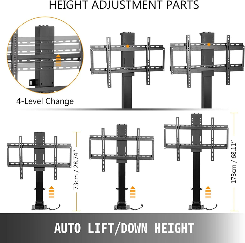70” for New 32” Lift TVs w/ Controller Adjustable Remote TV ~ Height Motor BENTISM