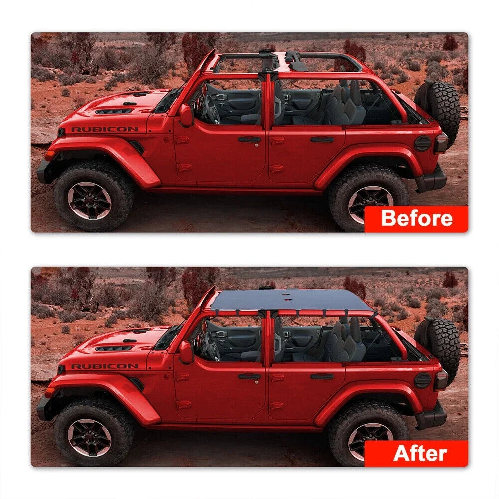 Premium Sunshade Top - Easy JLLOM Jeep Protection Leather 07-18 Install, Sun Wrangler JK JKU Maximum