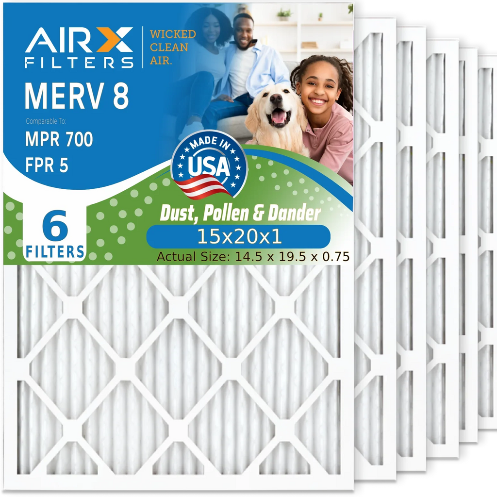 Pack 8 MPR 6 Comparable with CLEAN FILTERS & AIR. AIRX 700 FPR Comparable MERV Lennox Filter 8 to by FPR 15x20x1 to Filter 91X24 WICKED Air Compatible MERV 5 MPR & 700 5