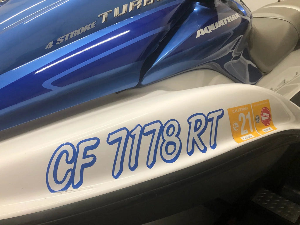 Boats for & Numbers Registration Personal Watercraft Whipline Solid Identification STIFFIE Alpha-Numeric Stickers 3" Decals White/Navy