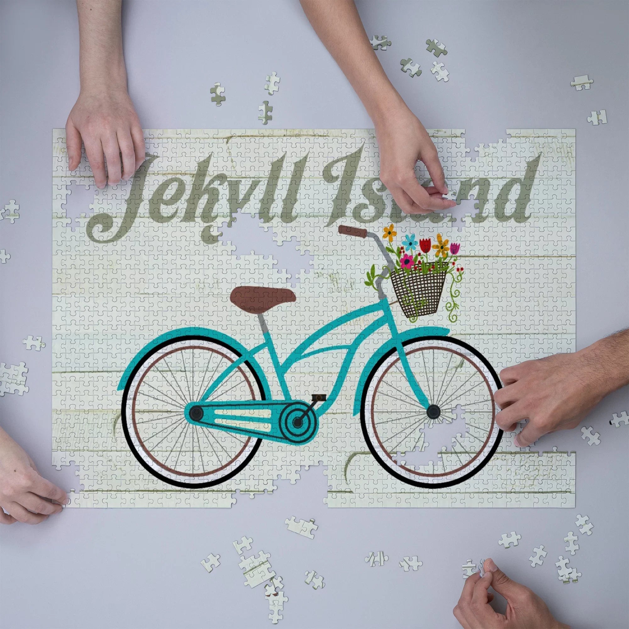 Georgia, Cruiser Made Puzzle, 19x27, and dimension and Adults Basket Beach for Island, Jekyll USA) Family, in Piece Puzzle Jigsaw (1000 Challenging