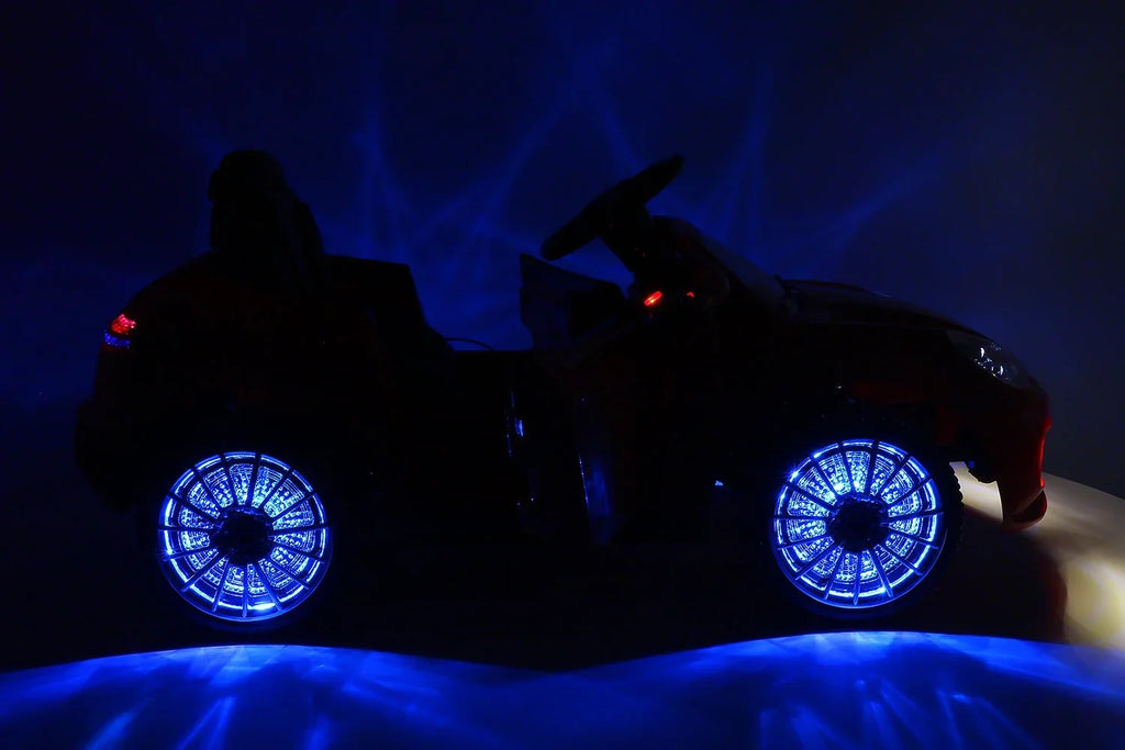 Electric Ride-On 12V Metallic Kids Car Kiddie with R/C Black Remote Parental Roadster |