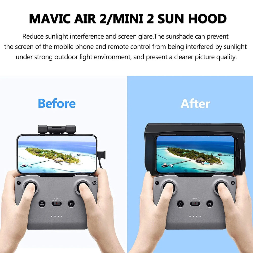 Remote Mini 2 Hood Air for Mavic Drone DJI 2 Control Foldable Phone Shade Sun PU