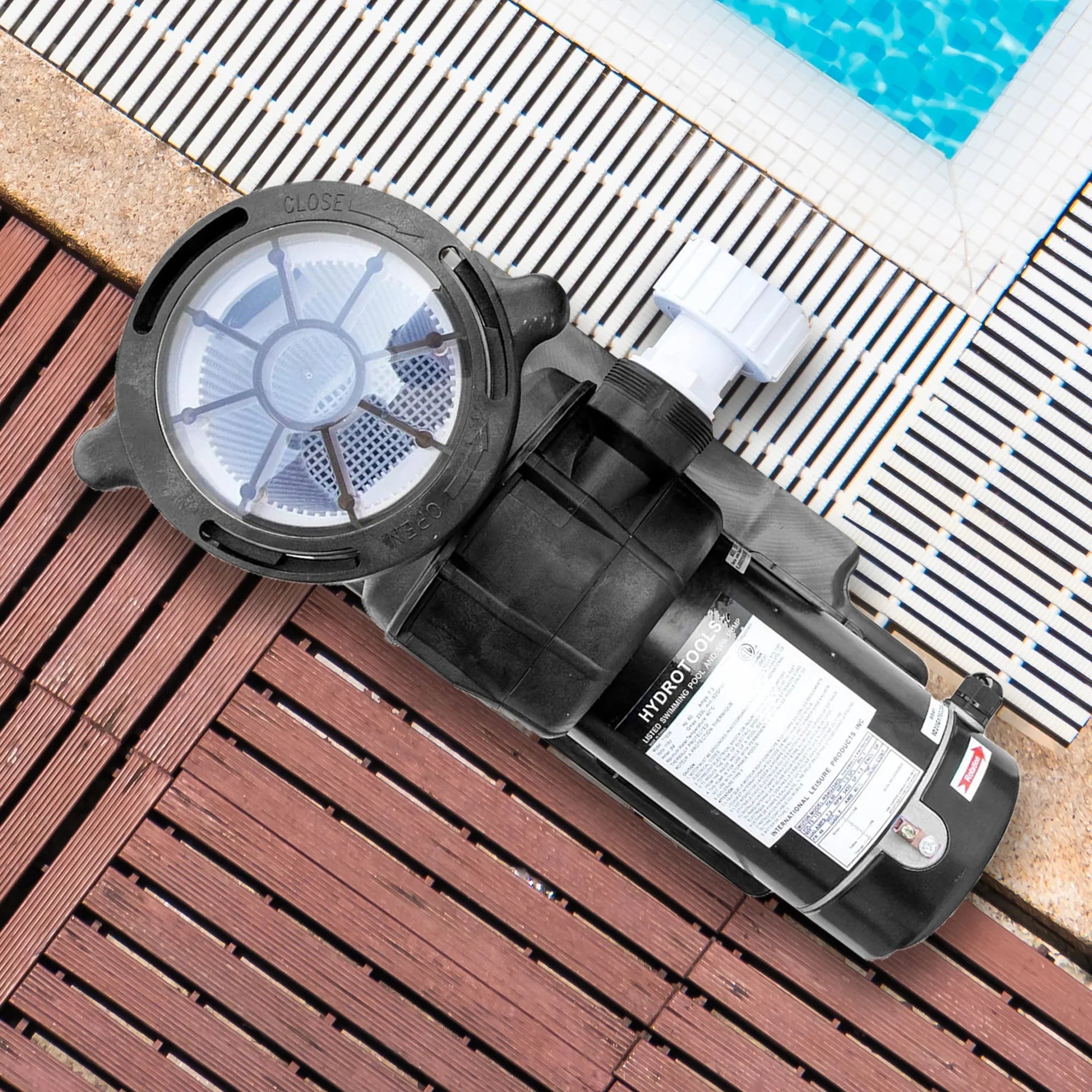 Saving GPH Extra GROUND Silent Energy 1 Powerful Speed Horizontal HYDROTOOLS Large SWIMLINE Hydro-Flo Noise DOE Basket By (0.55 0.75 Strainer ABOVE HP Pump Cert THP) 3720 115V 716061S Discharge Pool