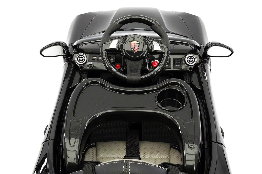 Electric Ride-On 12V Metallic Kids Car Kiddie with R/C Black Remote Parental Roadster |