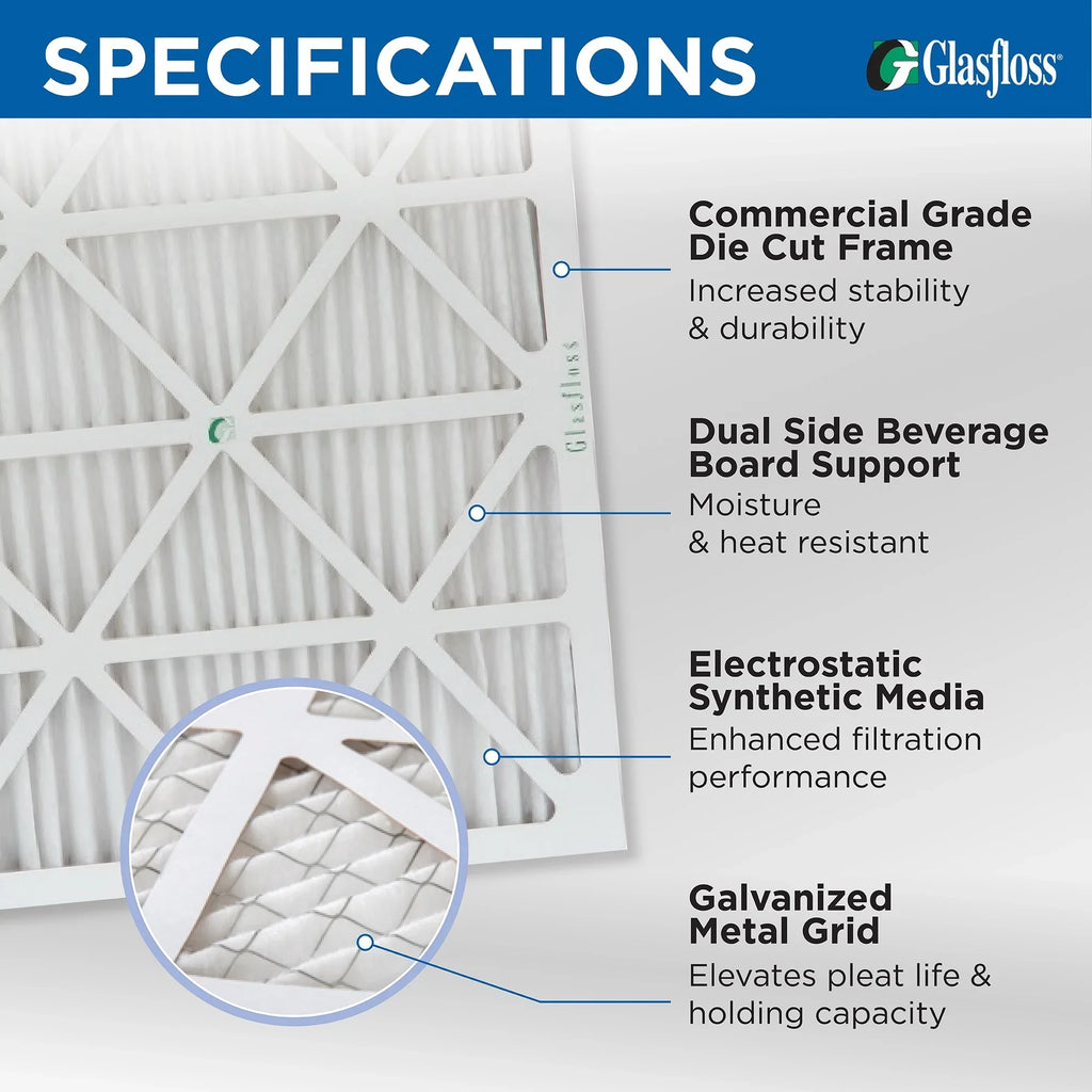 Furnace Filters by 12x24x4 Industries. AC Pleated 13 4 Glasfloss Air MERV Pack