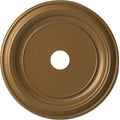 PVC Ceiling Traditional 1/2"ID to Thermoformed 1 Medallion x Rush Metallic 13 3 Gold 1/2"P Millwork (Fits Ekena 1/2"), Canopies 22"OD x up