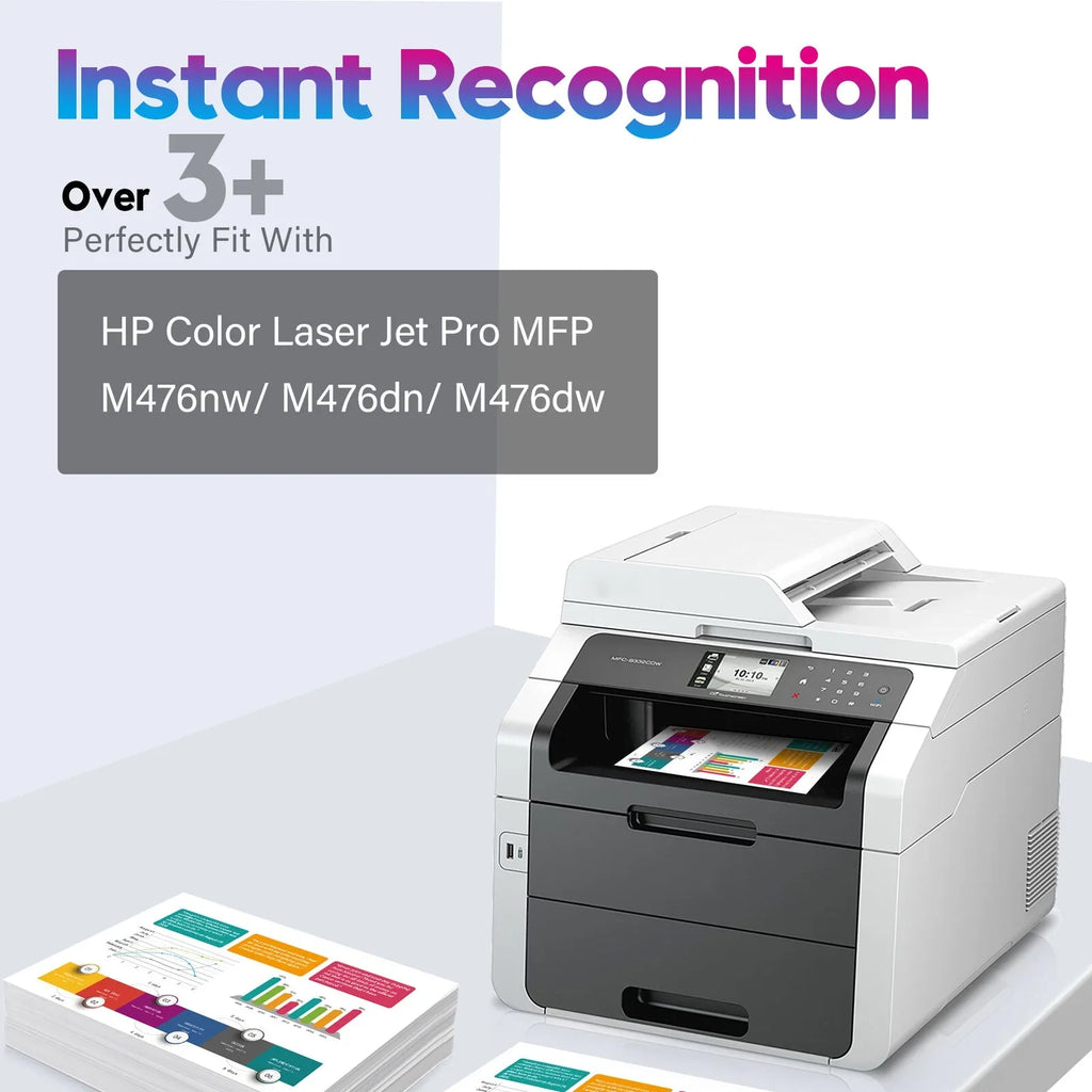 Toner CF380A 400 Laserjet Color M375nw 312A CF382A M475dn M475dw HP 312X 312A CF381A Cartridges M451dn Replacement Pro Compatible 5-Pack Printer, M451dw HP MFP for Toner 312X CF380X with CF383A M451nw