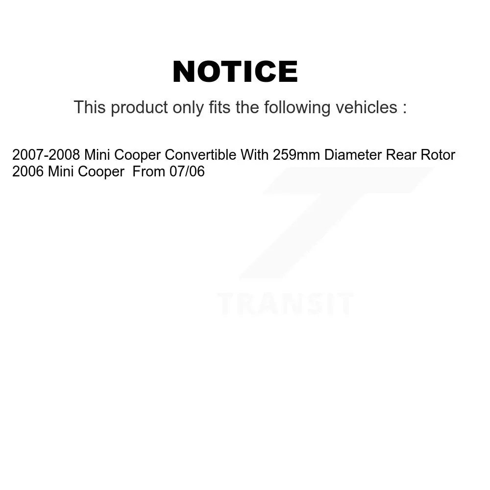 Kit KDS-100458 Brake Pads And - Transit Disc Auto Drilled Semi-Metallic Coated Cooper Rear Slotted Rotors For Mini