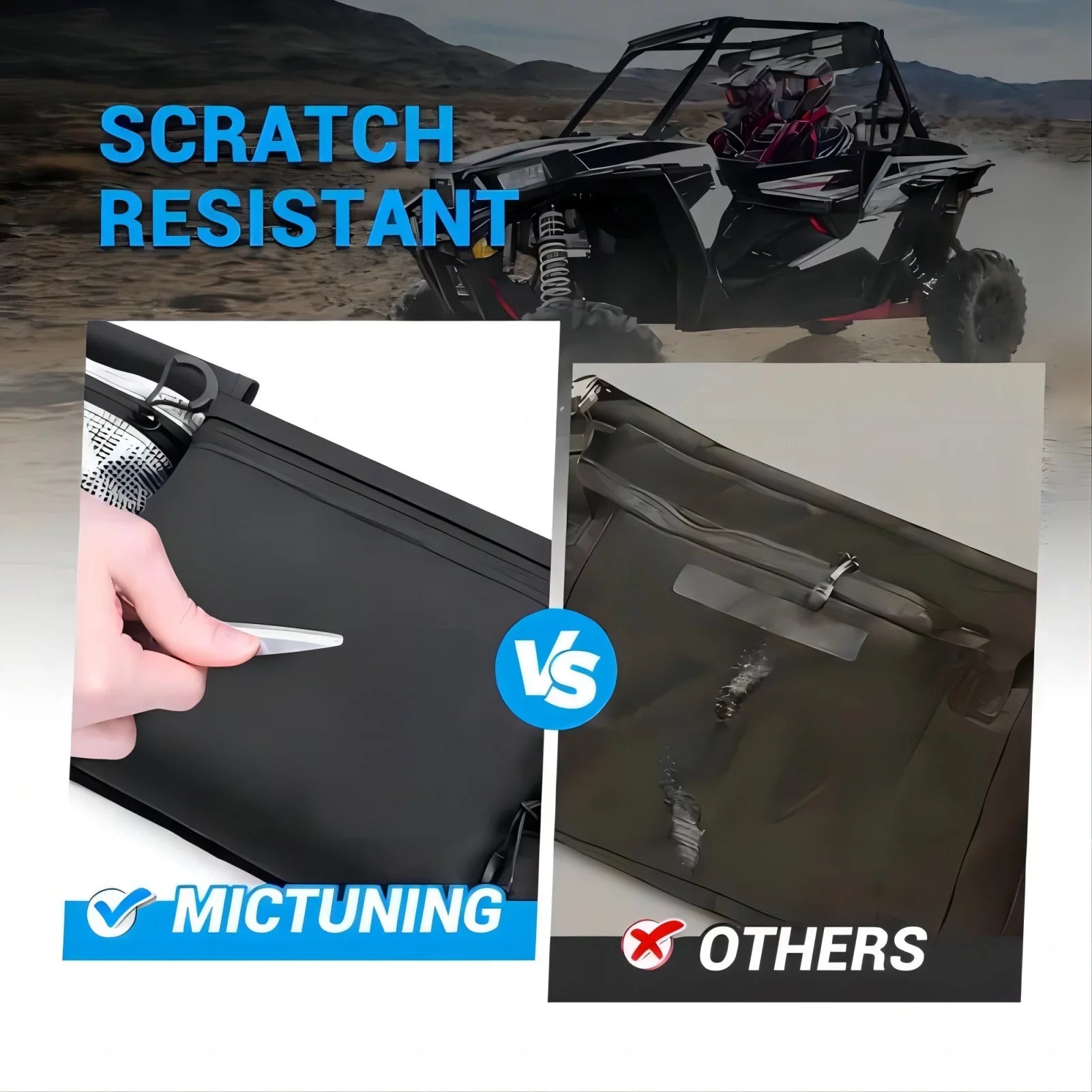 Rear MICTUNING Cage Cargo Pockets UTV Compatible Roll Multiple Storage Organizer, Tool with Bag Gear Bag