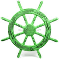 (42 Antique Beautiful Green) Junky Nautical Nagina Ship Handcrafted Wall International Wheel Wall Pine Inches, | Decor Maritime Rustic Decor Exclusive