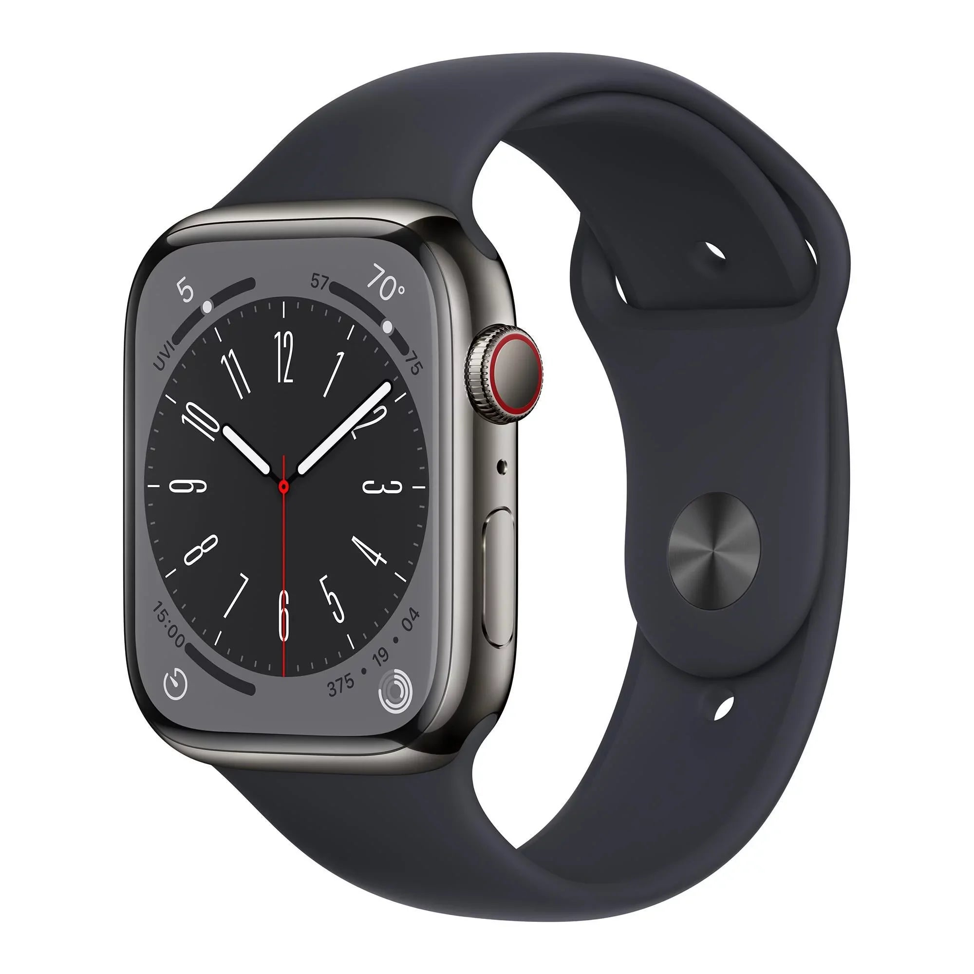 (Refurbished) Series 45mm Band Watch - Gen MNW13LL/A Sport Midnight Steel Cell Stainless 8 Restored 8 Graphite