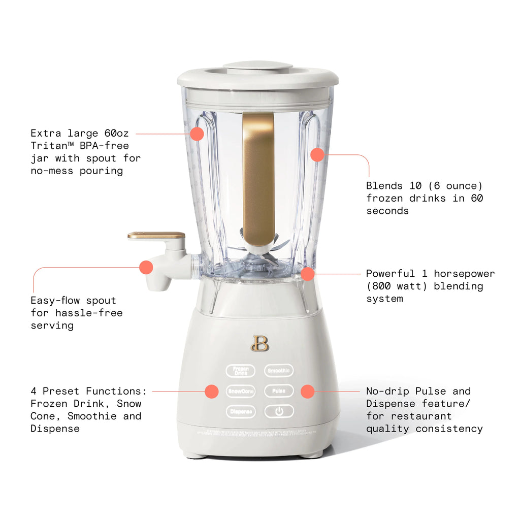 by White Barrymore 4-Speed Frozen oz Slush 60 Crush Beautiful Icing Drew Drink Maker,