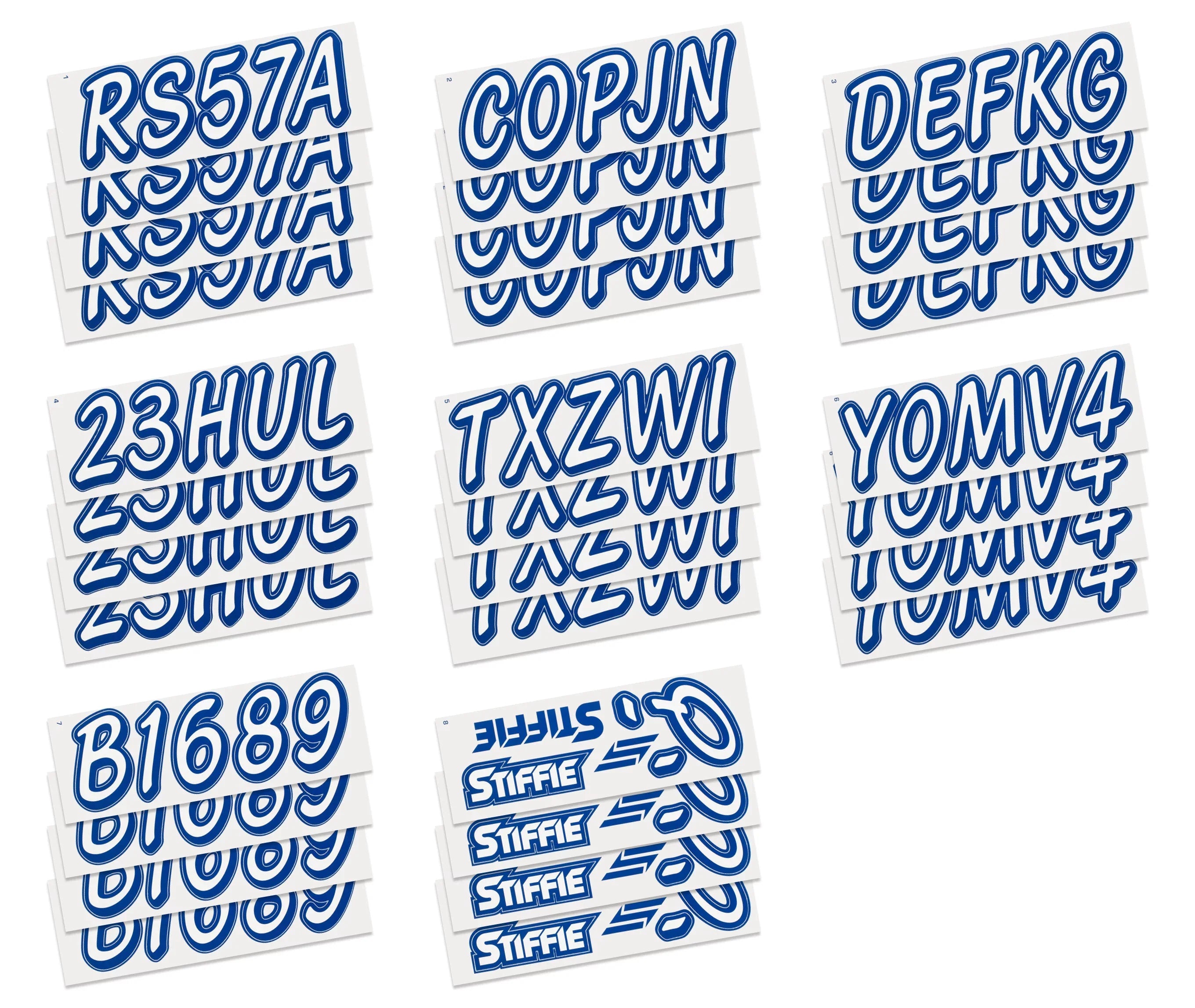 Boats for & Numbers Registration Personal Watercraft Whipline Solid Identification STIFFIE Alpha-Numeric Stickers 3" Decals White/Navy