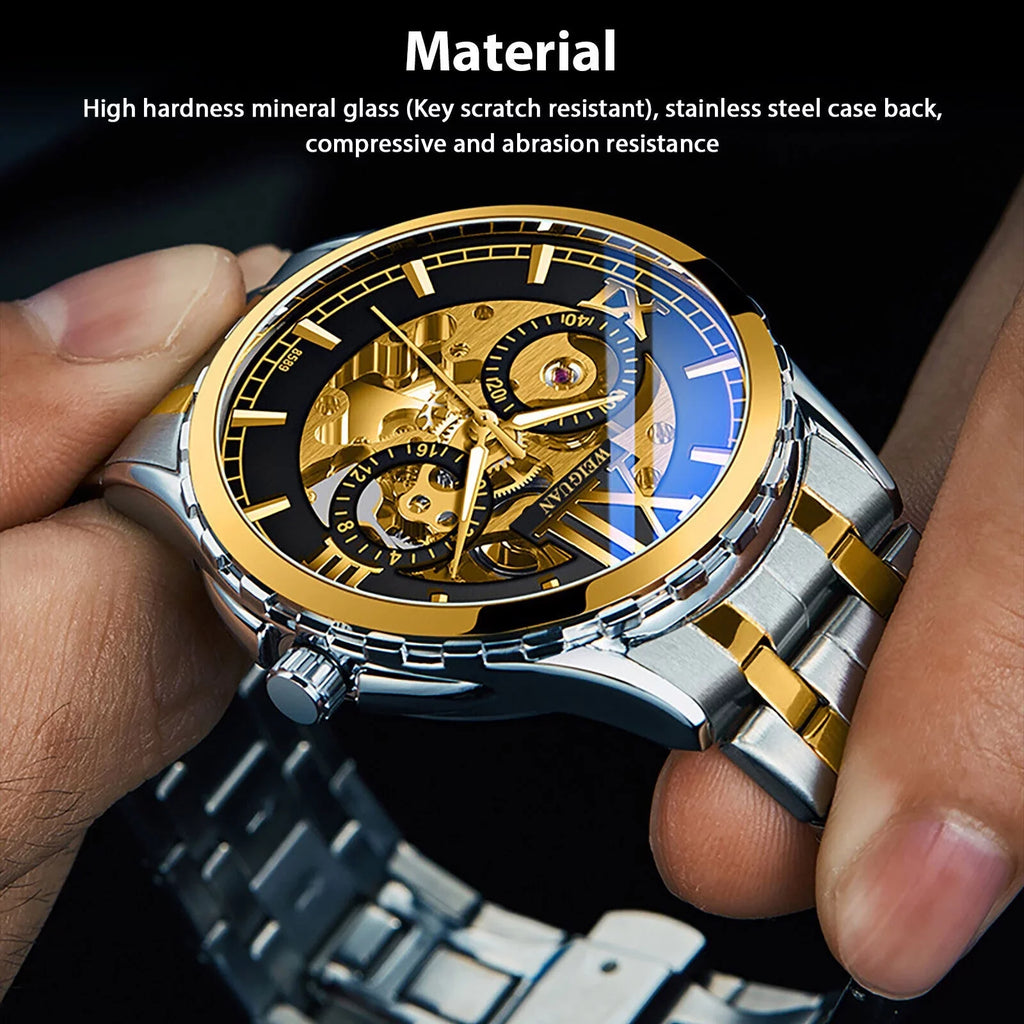 Watch Steel Business Waterproof Men Wrist Mechanical Luxury Automatic Stainless