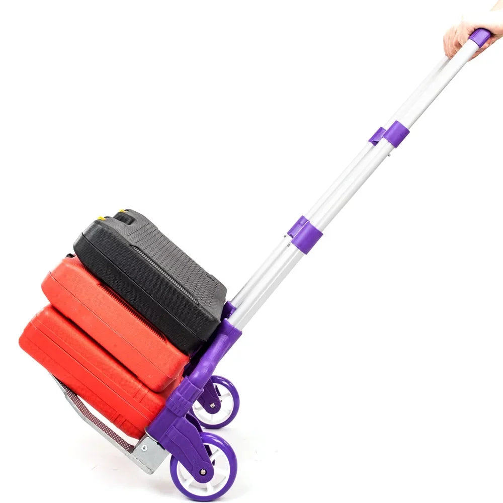 Dolly Cart Push Collapsible Folding Truck Luggage Hand Portable Aluminium Trolley