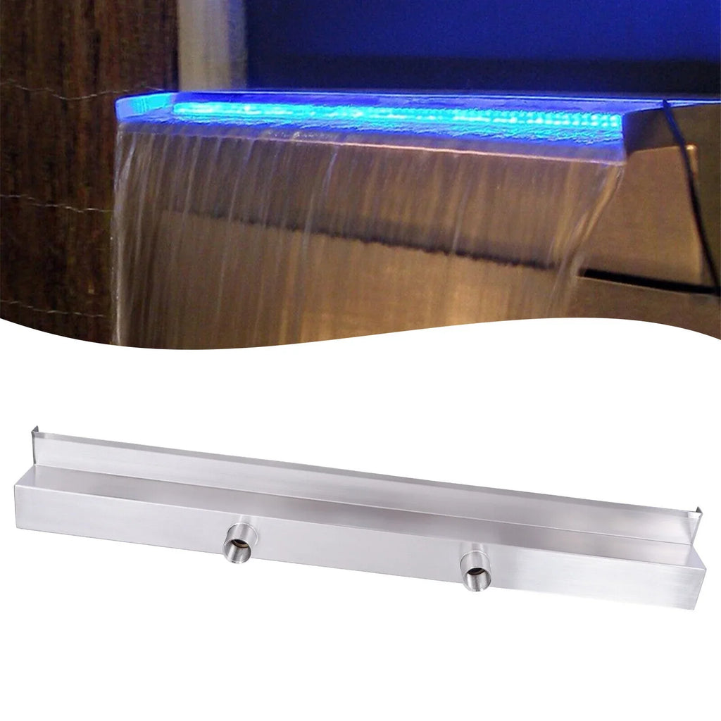 with 35.4 Waterfall Pool Pool Swimming Fountain LED Inch Strip Waterfall Light