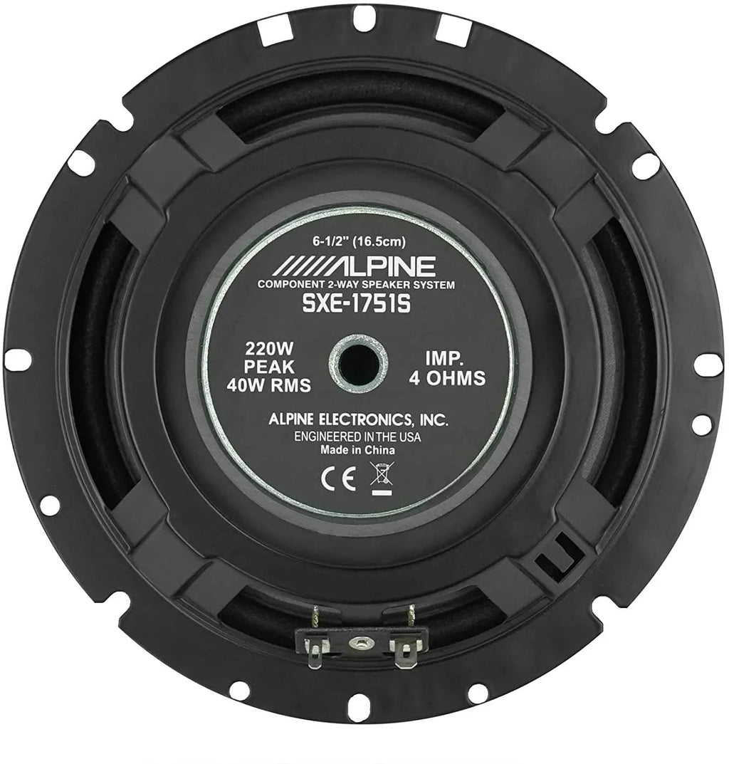 Component 6 Sxe-1751S Alpine System Car 1/2" Inch Audio 6.5 Speaker 2-way