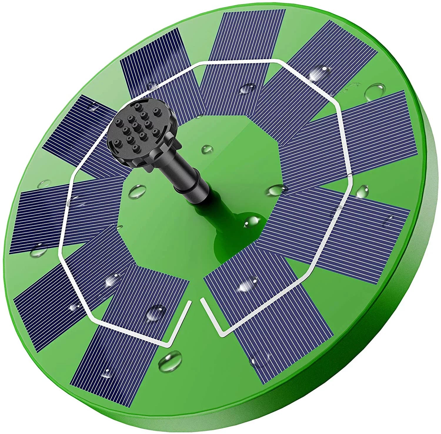 Aerator Fountain AISITIN Bird 3W Solar 1200mAh Bath, for Decoration Solar or Solar Pump Pump (Green) liquid Fountain Tank, 6 Battery, Fish Nozzles, Built-in with Garden Pond Floating Pump,