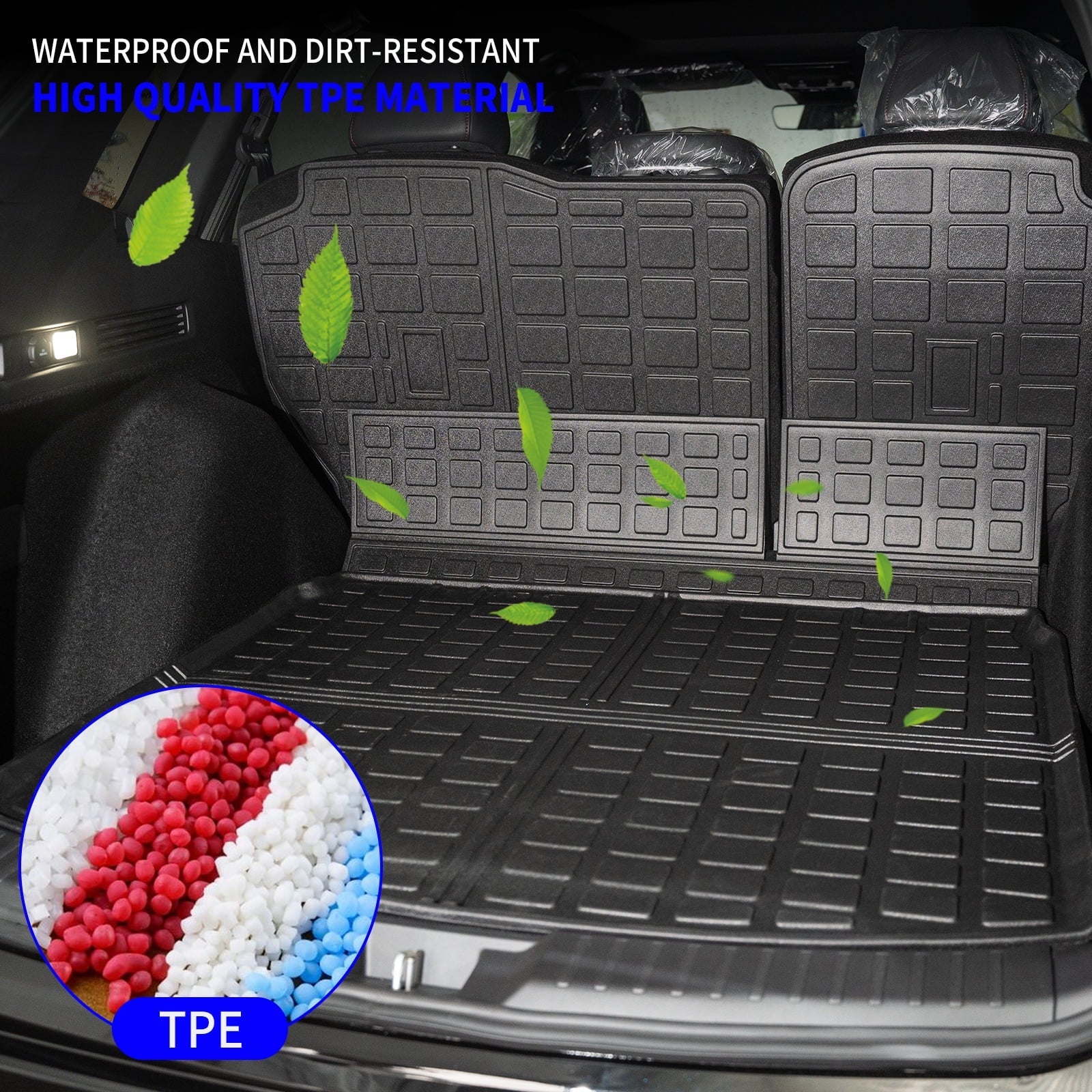 with Protector (Fit Compatible CR-V Mats) Trunk Hybrid Mat Upper Accessories 2023 Cargo Seat 2024 Liner Honda Mat Cover Deck, Honda Mat+Backrest Cargo Back CRV Trunk