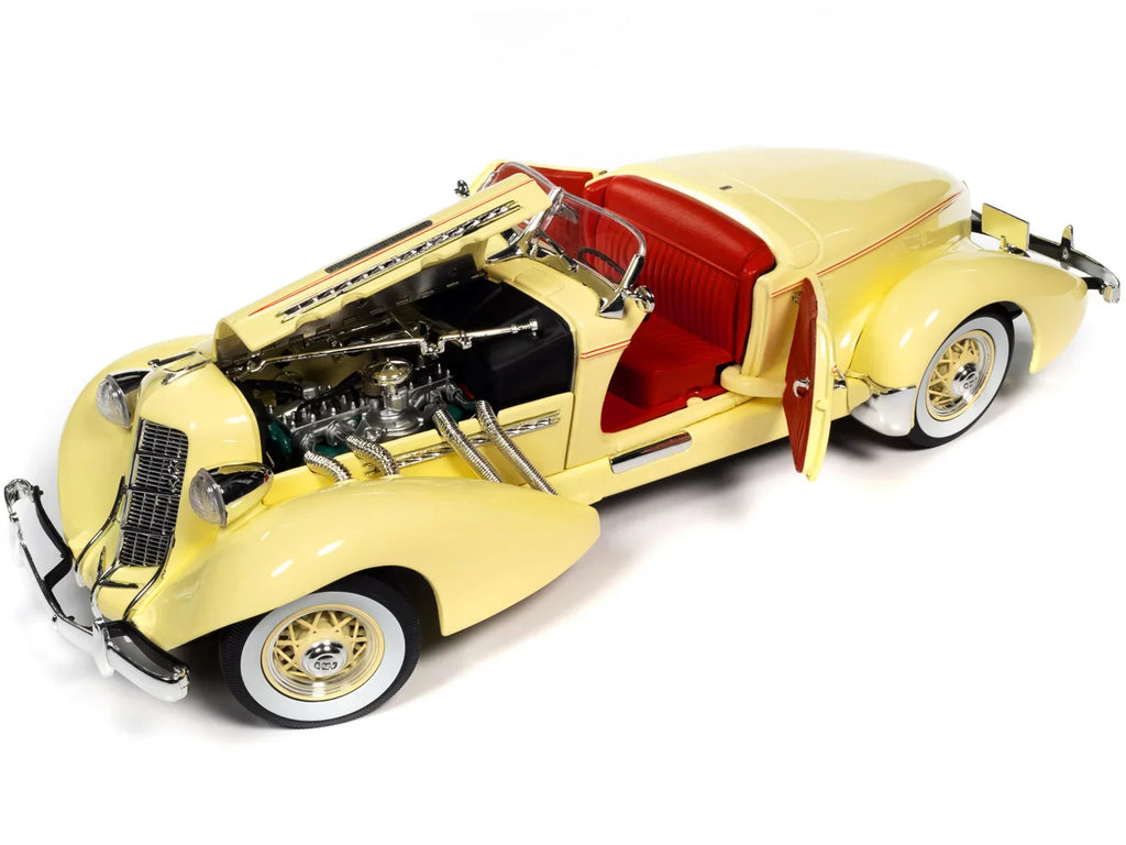 Cream Auburn Autoworld 1-18 Car, Red AW297 Model Speedster 1935 Diecast 851 with