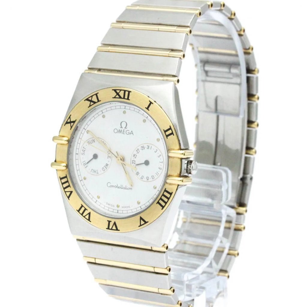 Polished Pre-Owned 18K BF566004 Watch Constellation Gold OMEGA Day Date 396.1070 Steel (Good)