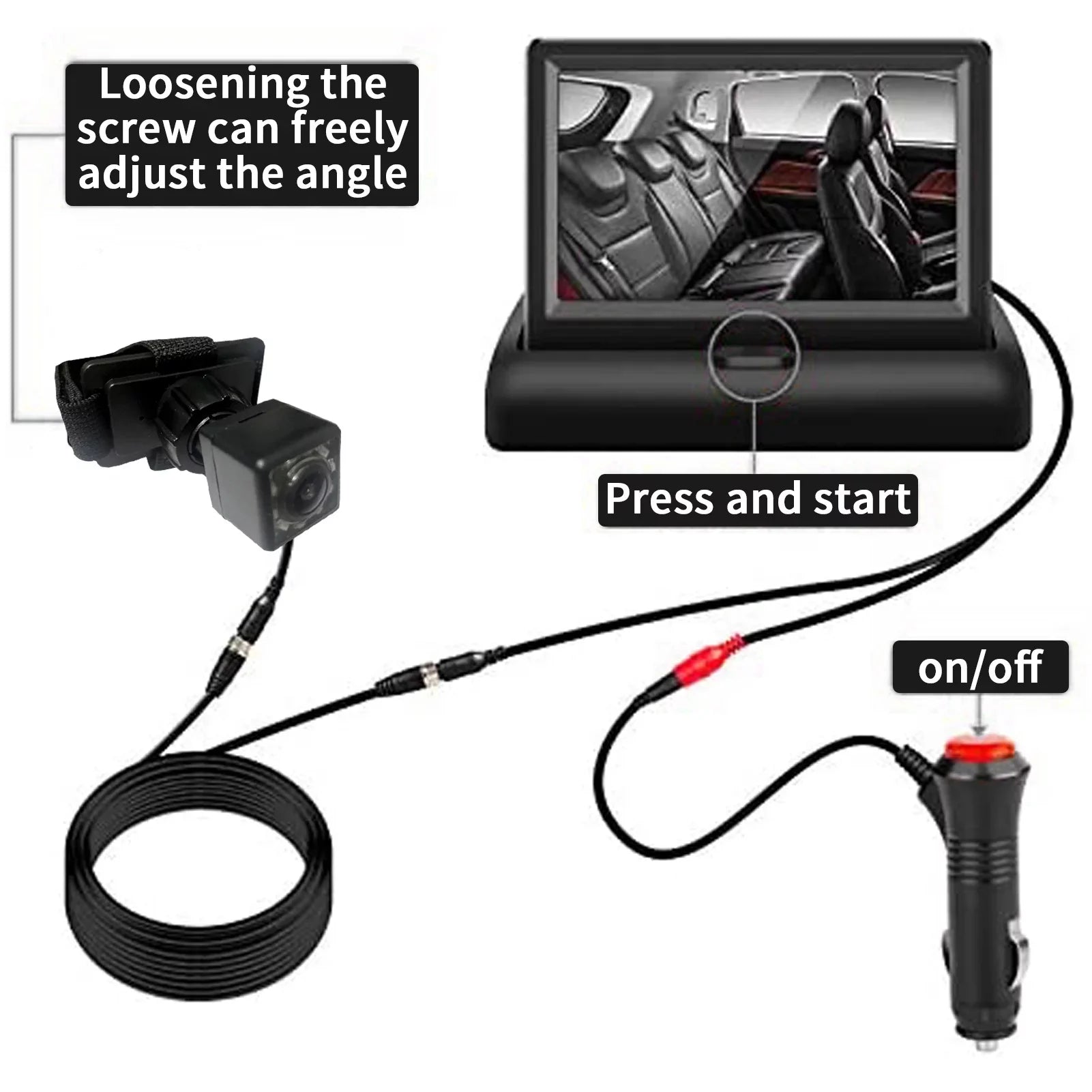 Baby Facing with Rear Radirus Night Infrared View Camera, Seat Vision, Crystal Ideal Clear Monitor Car for