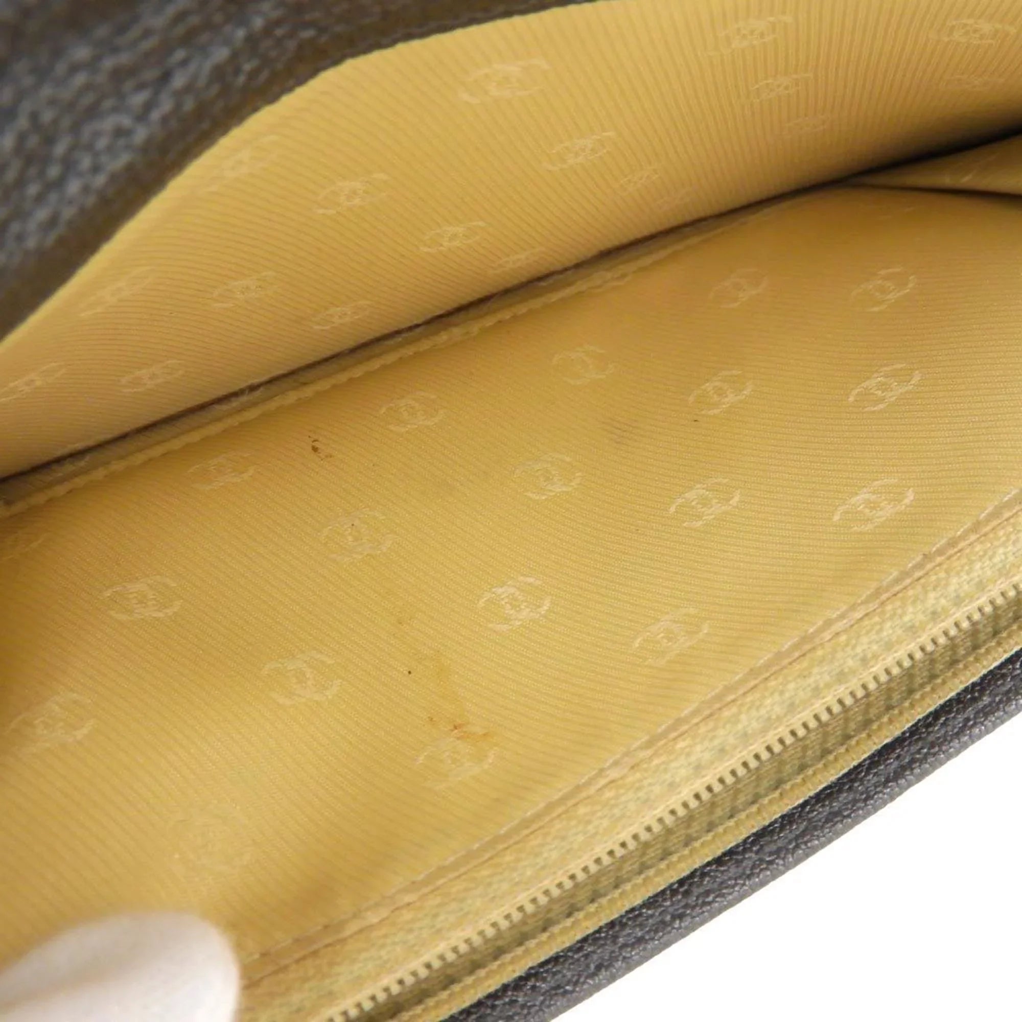 mark Pre-Owned with No. metallic here (Fair) wallet 11 long gray bi-fold lambskin seal
