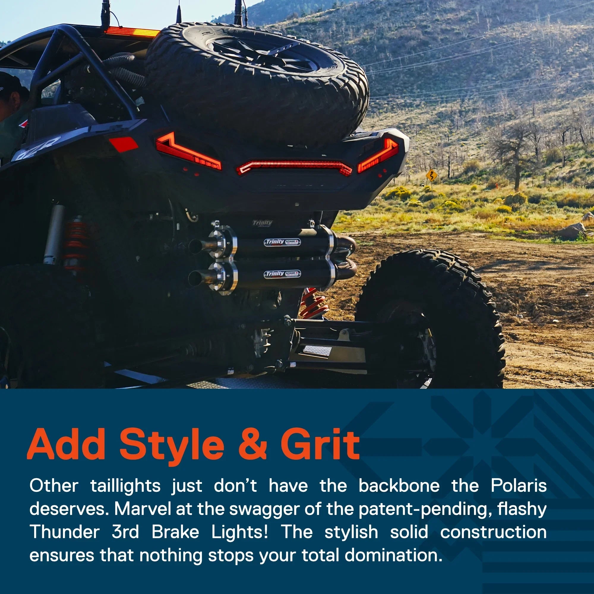 RZR [DOT-Rated] XP 3rd 1000 Center LED Design] Smoked Brake XP 2020 Turbo 2019 Light UTV 2022 Polaris 2021 1000 [Thunder - Tail Sportsman for