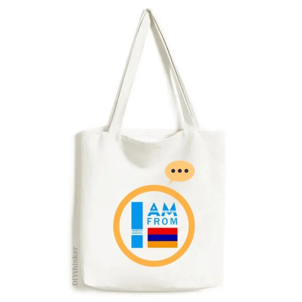 Fashion Shoulder Expression Bag Tote Art Sack Deco Canvas I Am Armenia From