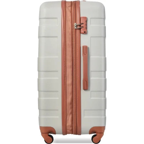 Luggage Grey Wheels 3pcs New Sets and Expandable TSA ABS sets Lightweight Spinner Model Brown) Durable Suitcase Clearance Light Hardside Luggage 20''24''28''( Hardshell with Lock Suitcase