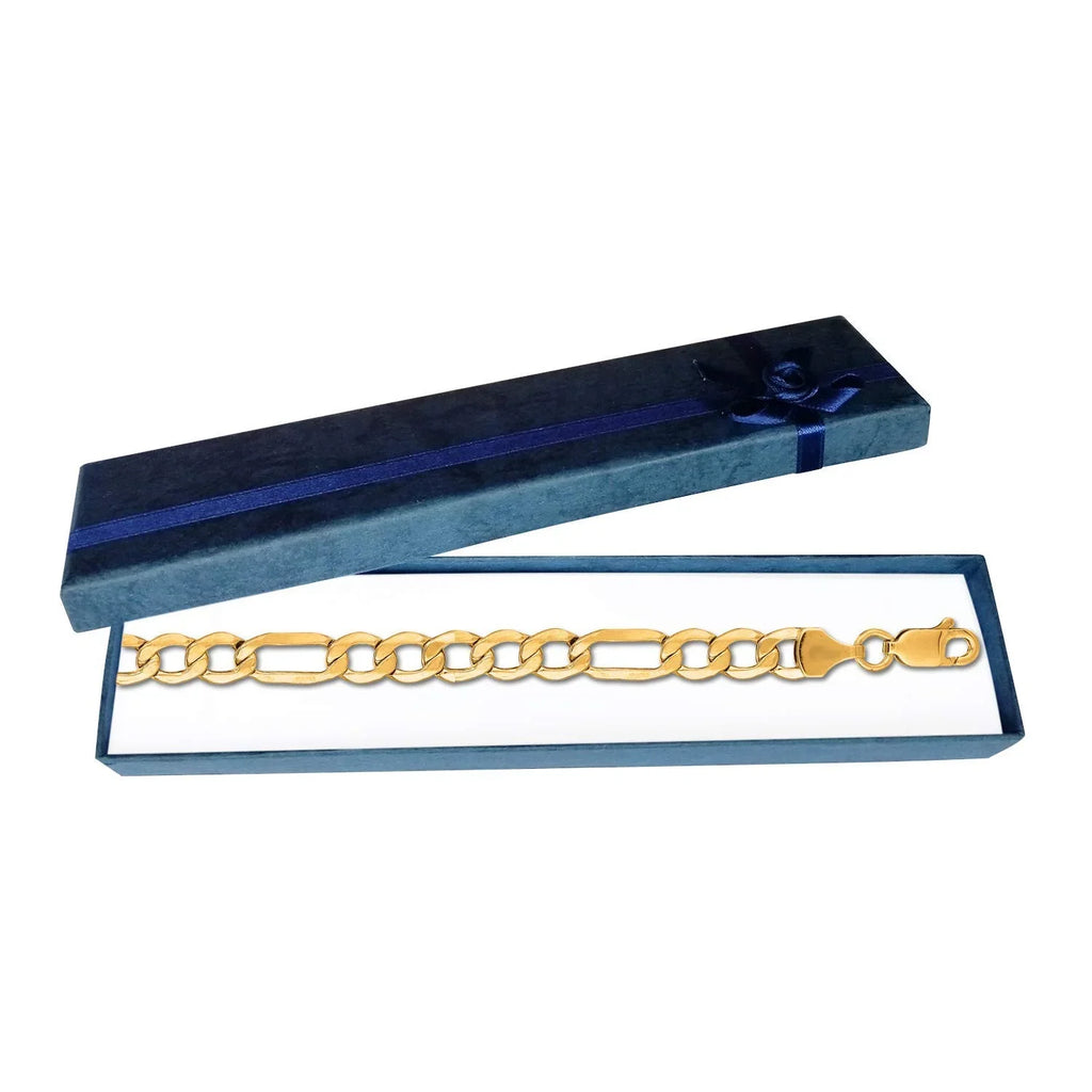 Figaro Claw Lobster Chain Gold mm 10k Clasp- 7.95 Bracelet Solid 12.7gr. Inches, Yellow 8.5