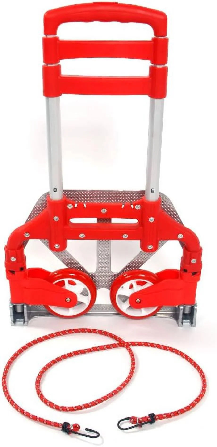 Luggage Hand Aluminium Collapsible Push Use Portable 165.35 Cart Auto, Dolly Truck,Hand for (Red) (75kg) Office,Travel lbs Home, and Trolley Folding