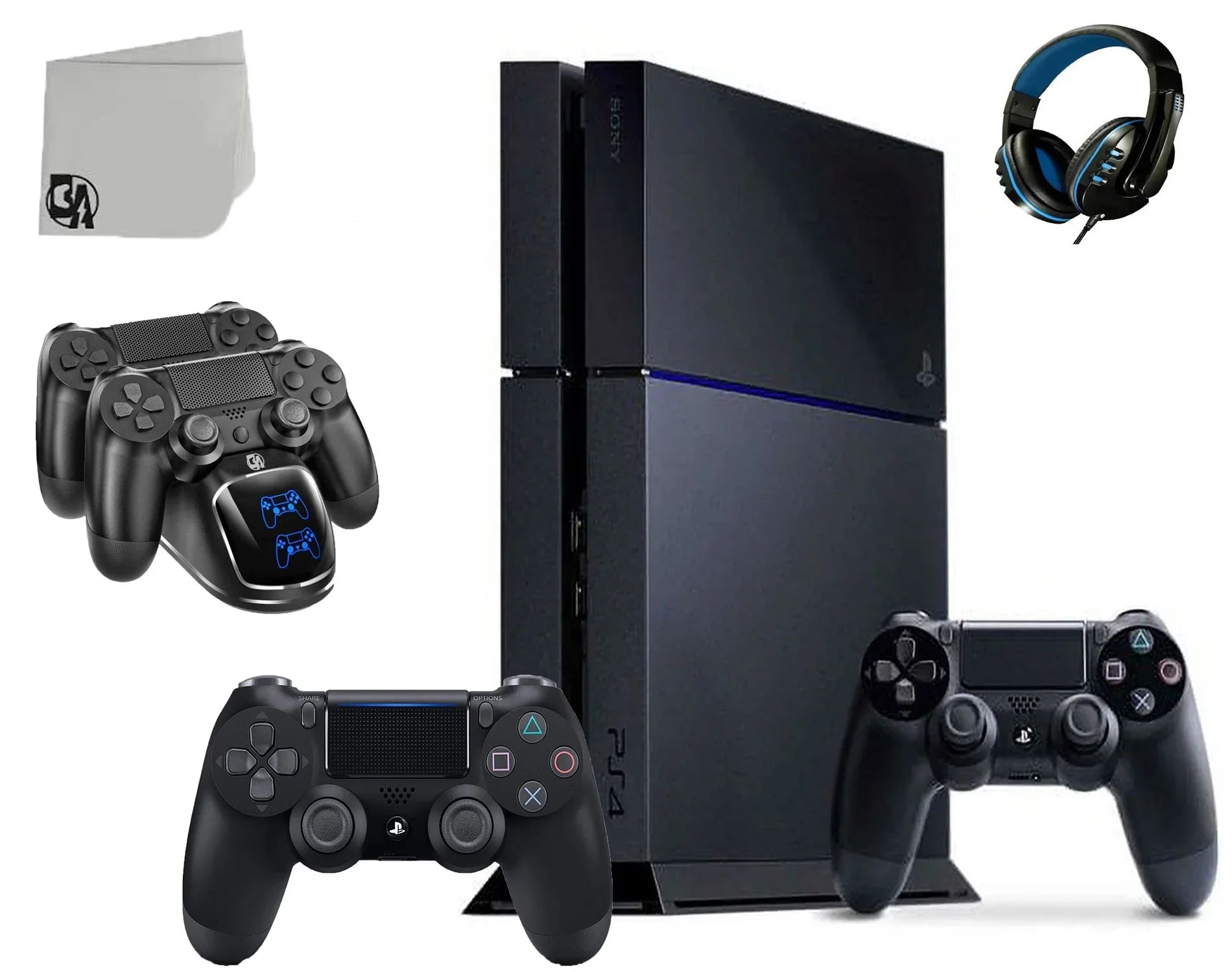 PlayStation Like Bolt Black New 2 Console 500GB 4 Gaming Charging Dock Axtion with Headset Controller