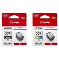 Black Ink PG-275XL and Color and CL-276XL Cartridge Magenta (Black, Canon Cyan, Yellow)
