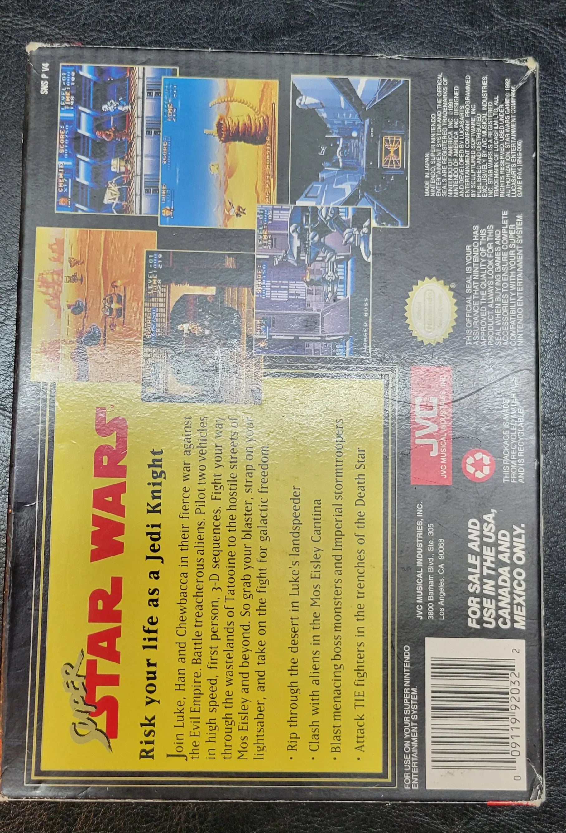 '+ SNES Cartridge Owner CIB Immaculate Condition System) (Super In 1992 Box Ent. Authentic Nintendo Complete STARWARS Original Instructions