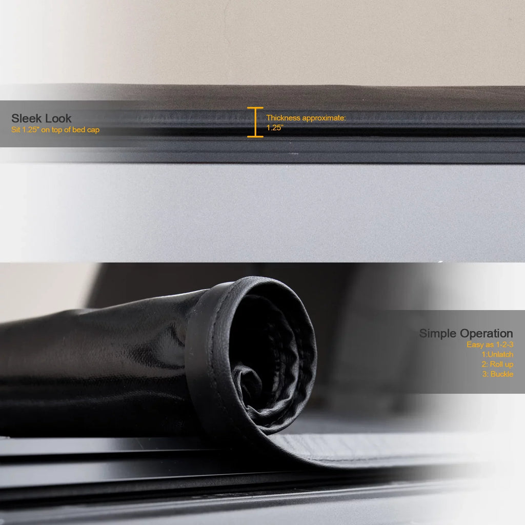 '- Short Tonneau ( Ram Cover And ) Feet 2019-2022 5.7 Black Up For 733469493334 Stehlen Body Bed design Lock 1500 New Roll 68.4"
