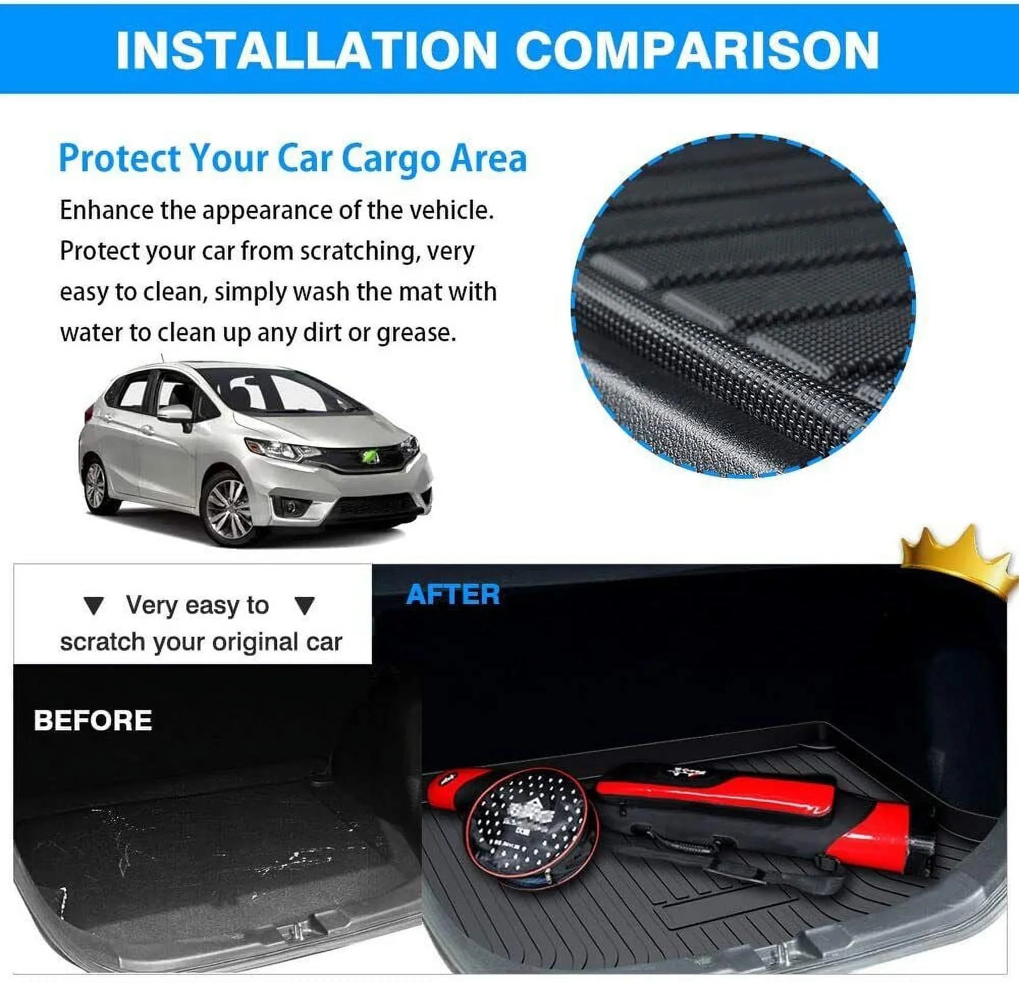 Custom Liner Mats Trunk Mat for Toyota Highlander Cargo Waterproof 2020-2023