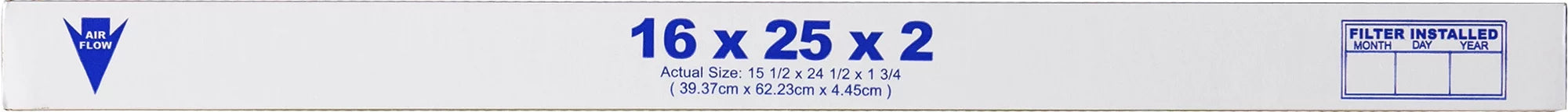 Pack 8 16x25x2 Filters Plus Carbon Pure Pleated Air Nordic Furnace MERV 12