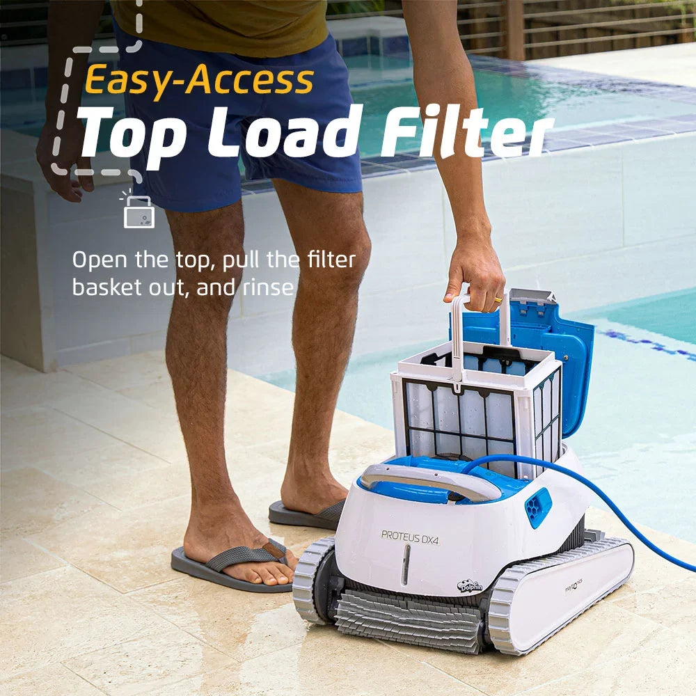 Cleaner for Scrubbing in Climbing Robotic Wall Ideal Powerful Pool up Dolphin Vacuum Waterline — Proteus All Types DX4 Capability 50 Pool Length FT — to —