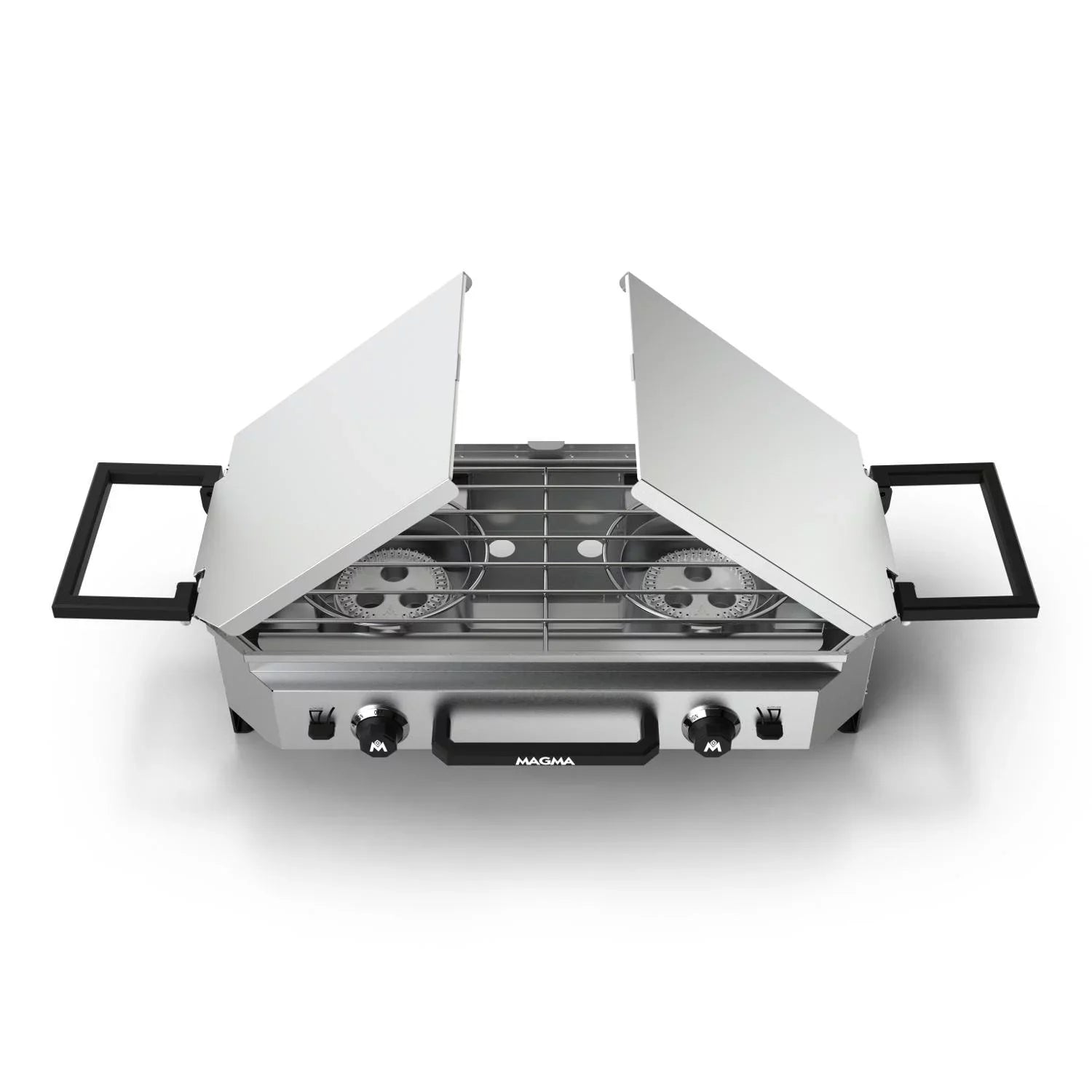Camping Double Top Crossover Stove With Griddle Grill Burner & Top Magma
