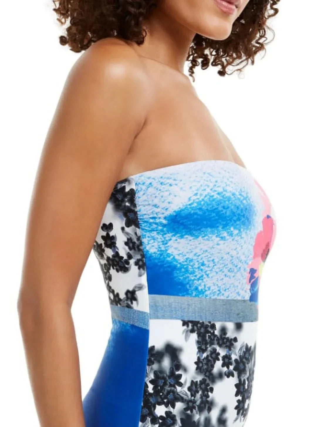 16 ATLANTIS Swimsuit, Calvin STRIPES US NEON MULTI Bandeau One-Piece Klein