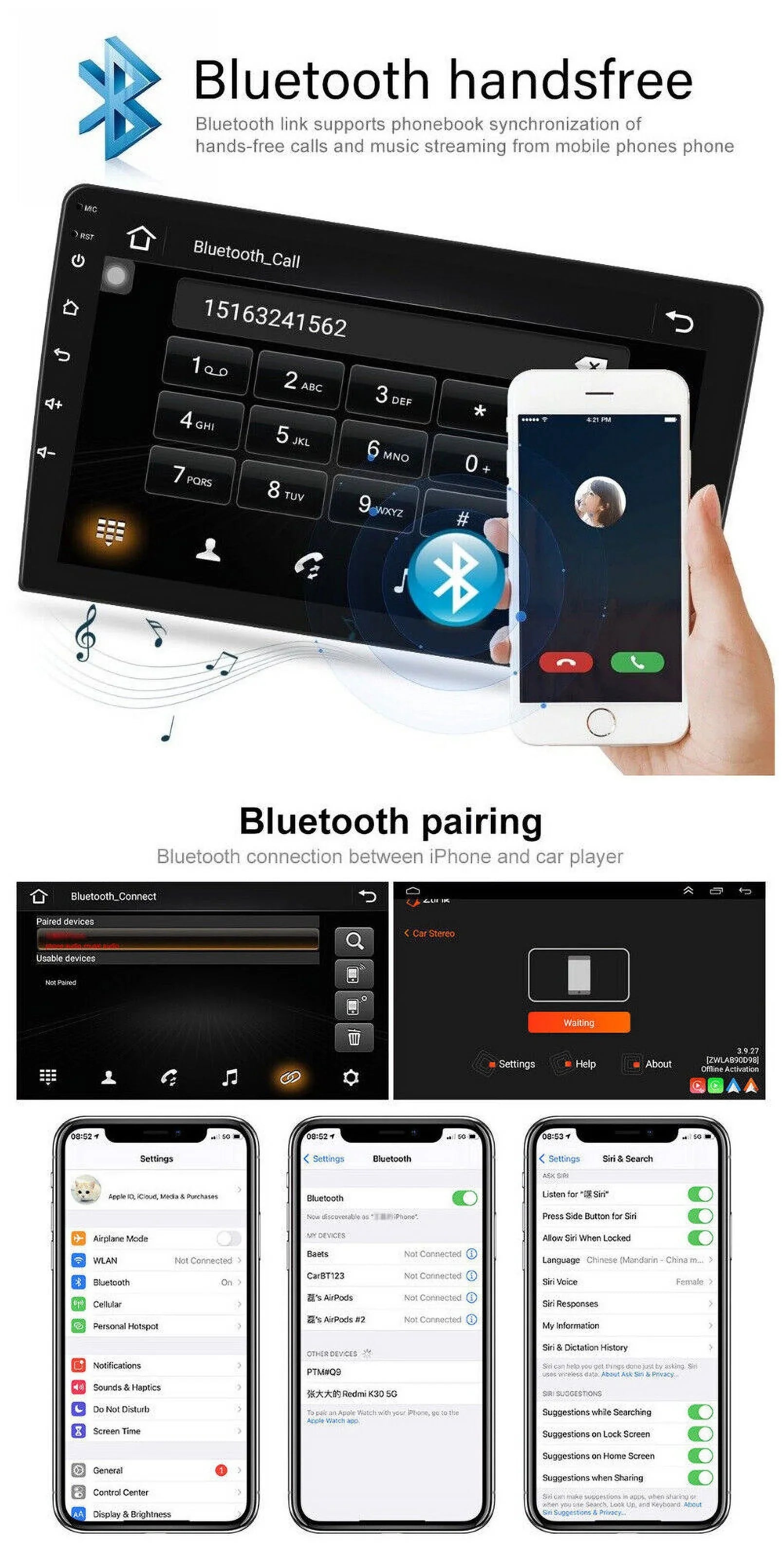 2+32GB 1280*720 Car 6 Player For IPS Radio Android Stereo 2004-2015 12.0 WiFi Navi 9" CarPlay Mazda GPS